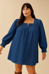 Mid Blue Lightweight Smock Denim