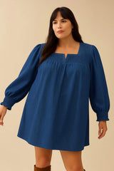 Mid Blue Lightweight Smock Denim