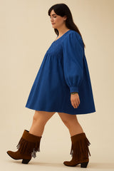 Mid Blue Lightweight Smock Denim