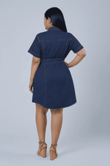 Tia Chambray Mini Shirt Dress