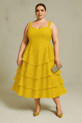 Sweetheart Ruffle Midi Dress