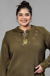 Cocoa OLIVE WAFFLE TOP