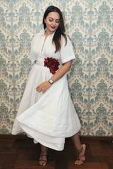 WHITE ALORA POPLIN DRESS