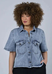 Melissa Cropped Denim Shacket