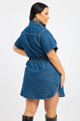 Denim Indigo Denim Look Shirt dress
