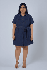 Tia Chambray Mini Shirt Dress