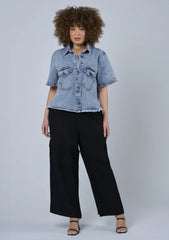 Melissa Cropped Denim Shacket
