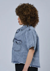 Melissa Cropped Denim Shacket