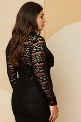 ALORA LACE BLACK MAXI DRESS