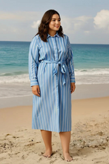 ZOYA BLUE STRIPE SHIRT DRESS