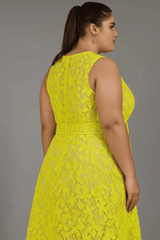 SUNSHINE LACE MIDI DRESS