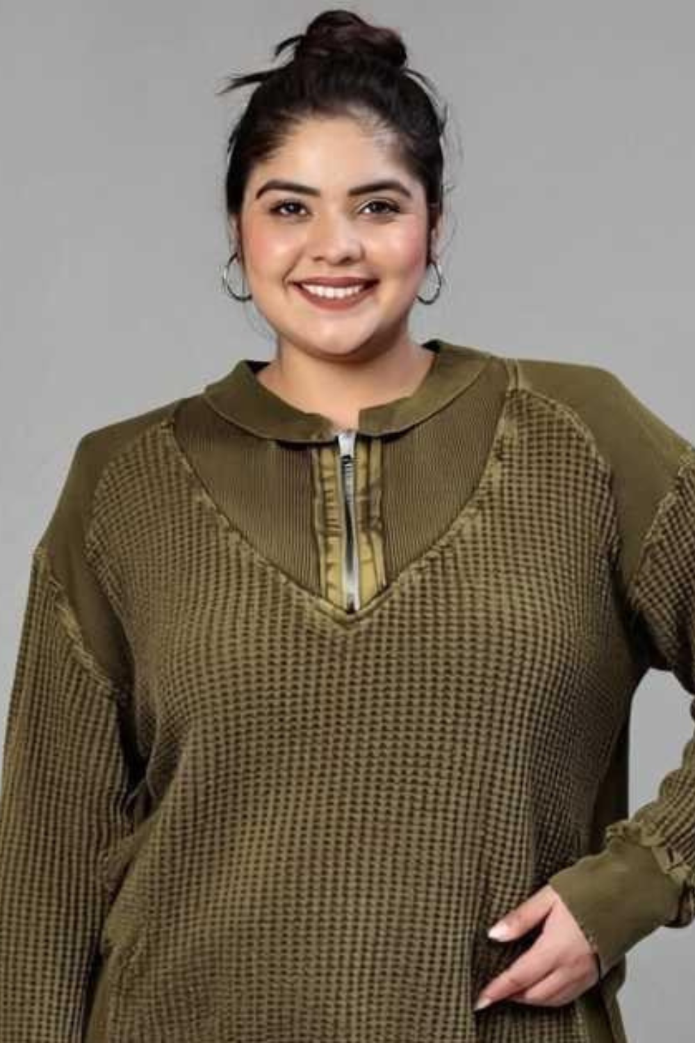 Cocoa  OLIVE WAFFLE TOP