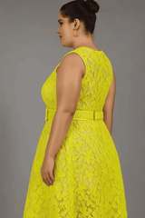 SUNSHINE LACE MIDI DRESS