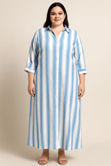 RAVEN WHITE STRIPE SHIRT DRESS
