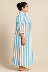 RAVEN WHITE STRIPE SHIRT DRESS