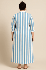 RAVEN WHITE STRIPE SHIRT DRESS