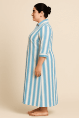 RAVEN WHITE STRIPE SHIRT DRESS