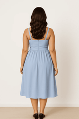Mimosa AQUA BLUE SATIN DRESS