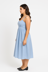 Mimosa AQUA BLUE SATIN DRESS