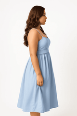 Mimosa AQUA BLUE SATIN DRESS