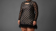 NOIR LACE MIDI DRESS