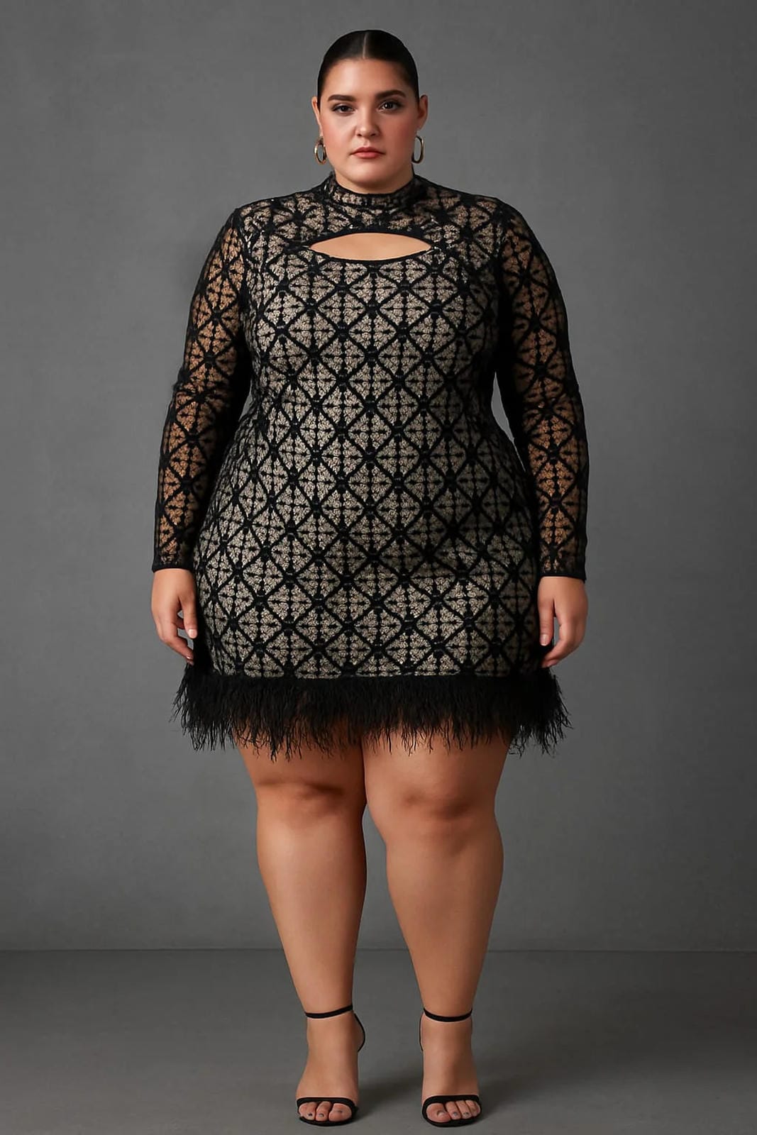 NOIR LACE MIDI DRESS