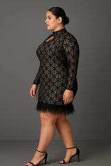 NOIR LACE MIDI DRESS